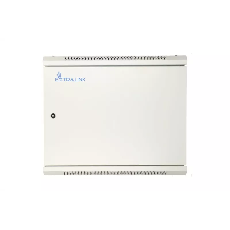 Armario rack Extralink 12U 600x450 ASP gris montaje en pared, puerta metálica
