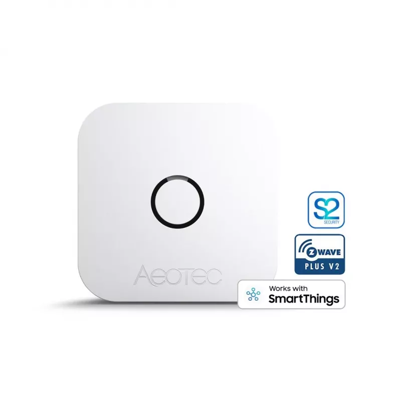 Sensor de temperatura y humedad interior AEOTEC AEOEZWA039 – de sobremesa, a pilas, 34×34×17 mm