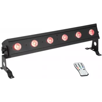 Barra LED EUROLITE AKKU Bar-6 Entry QCL RGBW, 6x4W LEDs, iluminación portátil con batería