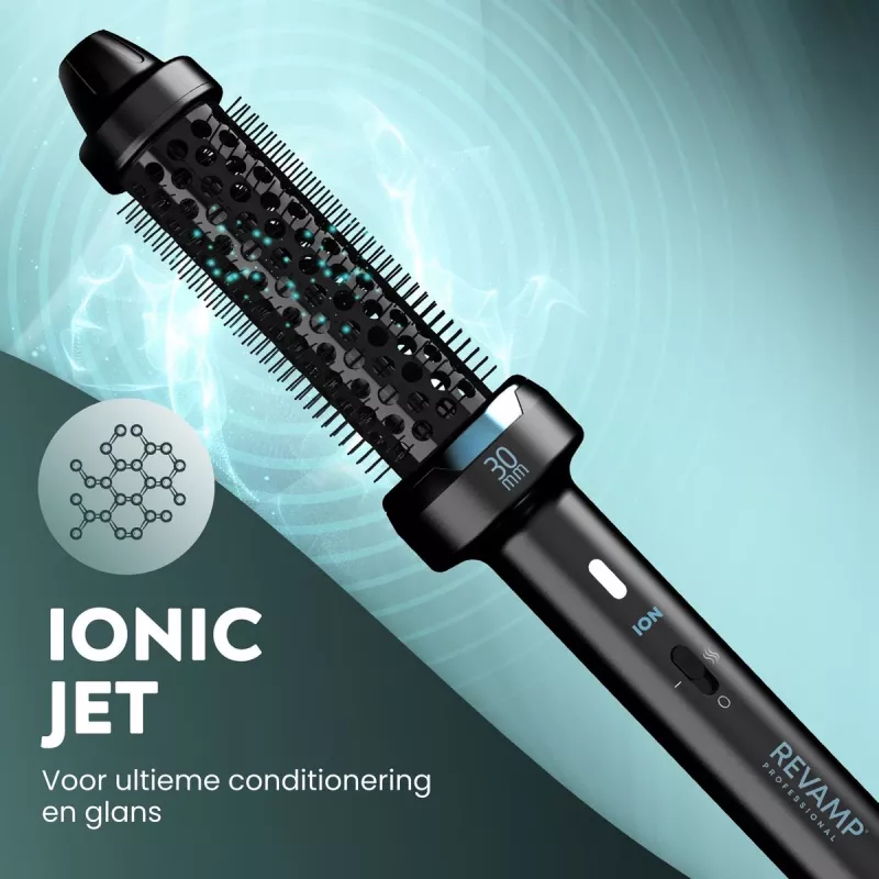 Cepillo térmico Revamp BR-1300A-EU Ceramic Ionic 30mm – cepillo de peinado con calor para el pelo