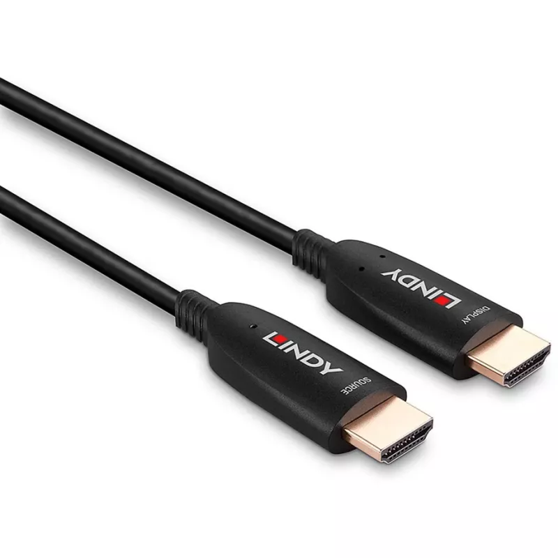 Lindy 38511 cable HDMI 2.1 8K60 híbrido de fibra óptica de 15 m, AOC, HDMI macho a HDMI macho, 4K120, negro