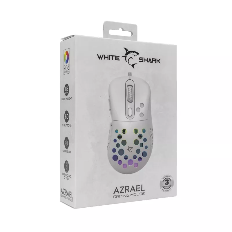 Ratón White Shark GM-5013 Azrael White USB