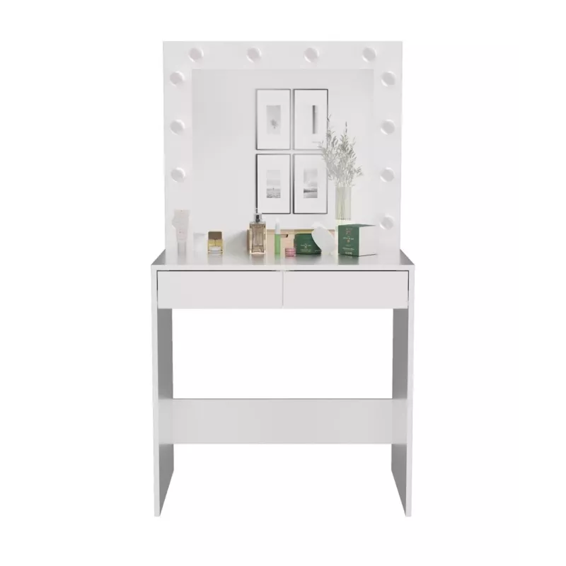 Tocador de dormitorio Topeshop Z.MARINA LUSTRO BIEL — aglomerado blanco, 2 cajones