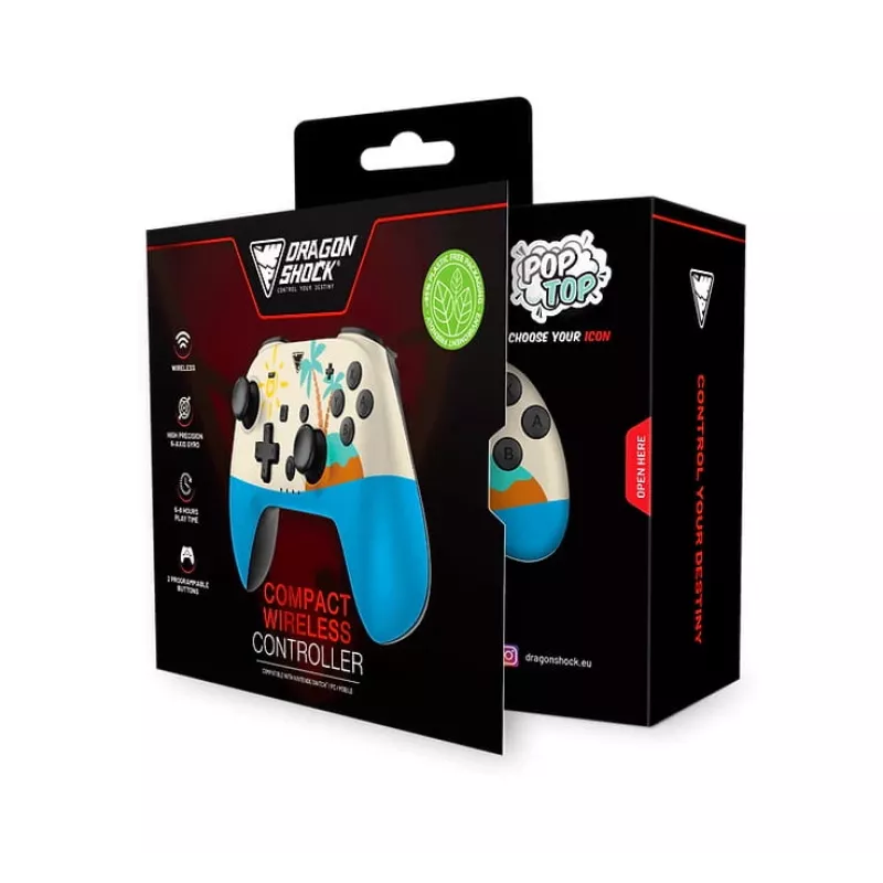 Dragonshock PopTop Compact - Mando - Nintendo Switch - Botón Atrás - D-Pad - Botón Home - Botón Reset - Inalámbrico - Bluetooth - USB Type-C (D