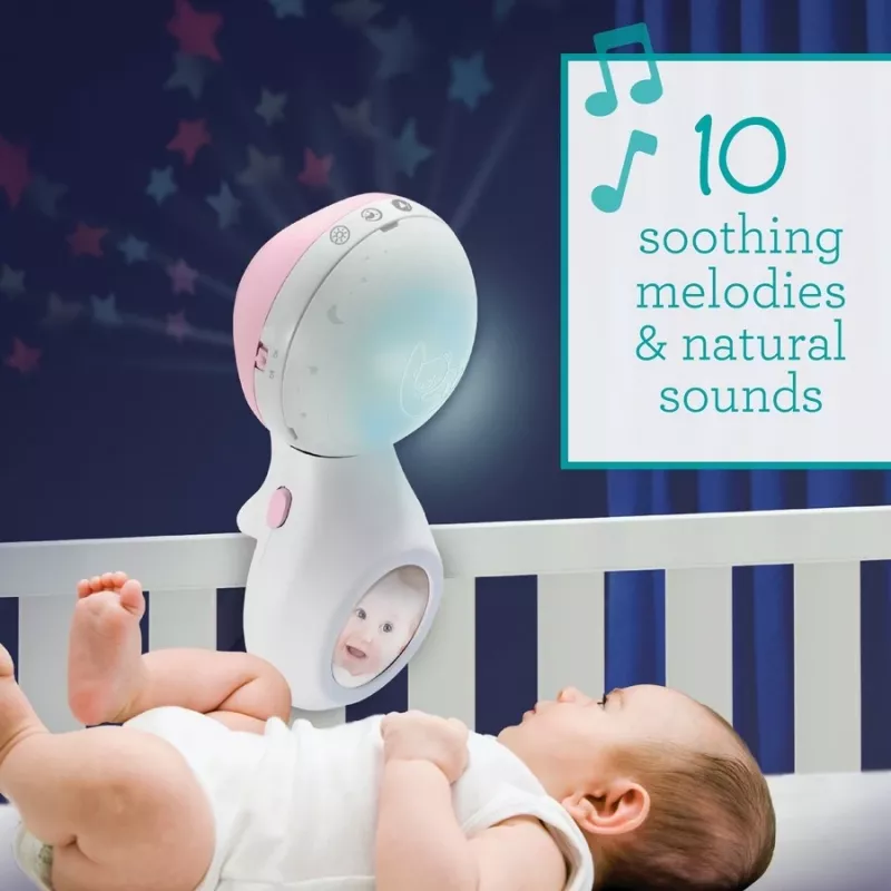 Caja de música para bebés B-kids 3en1 Infantino 150302050 – rosa polvo, juguete relajante 3 en 1