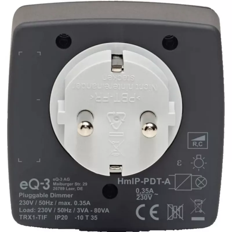 eQ-3 AG Homematic IP 161621A0, interior, antracita, plástico, IP20, 70 mm, 39 mm