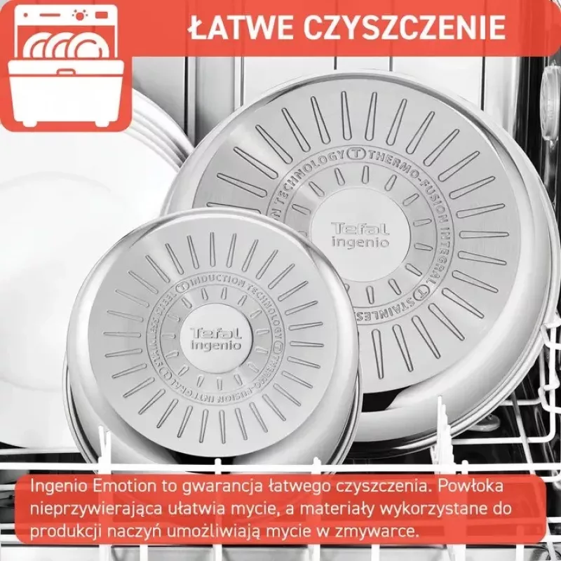 Set de sartenes Tefal Ingenio Emotion L897S574, inducción, mango desmontable, 16/20/22/28 cm