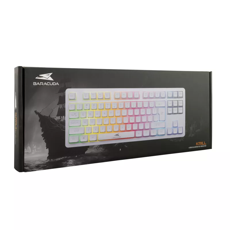 Baracuda Krill teclado gaming de membrana blanco KRILL-W, US, USB