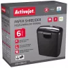 Destructora de papel Activejet ASH-0601S, P-2, 10 l, corte en tiras de 6 mm, 6 hojas, negro.
