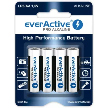 Pila desechable everActive alcalina AA 1,5 V LR64BLPA pack de 4