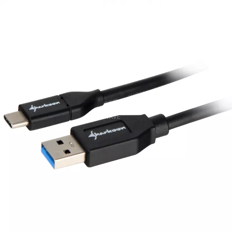 Cable Sharkoon USB 3.2 Gen 2 USB-A macho > USB-C negro 1 metro - cable - digital/datos
