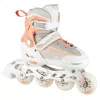 Patines en línea 2IN1 Nils Extreme NH18190 blanco/rosa talla S (29-33) con patines de hockey intercambiables