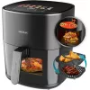 Freidora de aire Cecotec Cecofry&Grill Duoheat 6500, 6,5 L, 2200 W, LCD táctil, negra