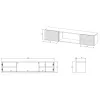 Mueble RTV Cama TULA 183x35x37 blanco mate + blanco con chimenea