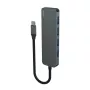 Hub USB SAVIO AK-54 — 4 x USB-A (USB 3.2 Gen 1), host USB-C, negro