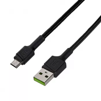 Cable USB 2.0 Green Cell KABGC23, USB A a Micro-USB B, 0,3 m, negro