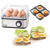Huevera Adler AD 4486 — capacidad para 8 huevos, 800 W, acero satinado negro con tapa transparente