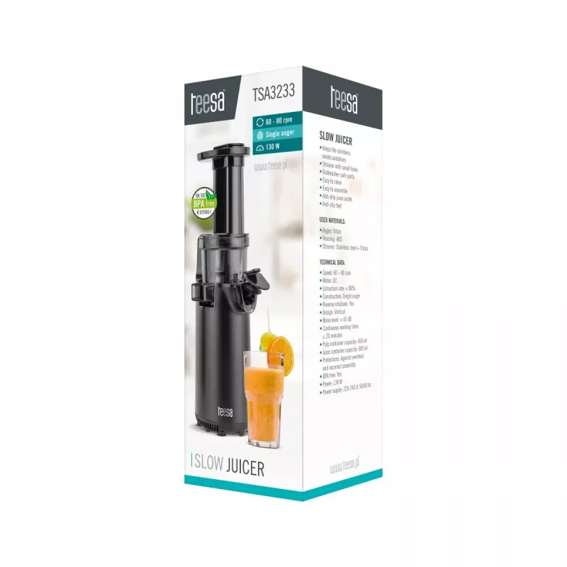 Exprimidor TEESA TSA323 — exprimidor lento silencioso, fácil de limpiar