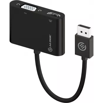 ALOGIC DP-VGHD4K-ADP Adaptador de cable de vídeo DisplayPort HDMI + VGA (D-Sub) Negro (DP-VGHD4K-ADP)