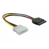 Cable de alimentación SATA HDD DeLOCK B40160100 4-Pin conector macho recto 0,12 m