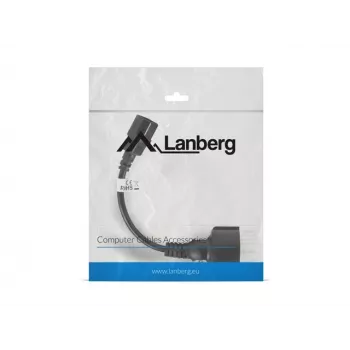 Cable de alimentación Lanberg CA-C14E-10CC-0018-BK negro 0,18 m conector C14 (CA-C14E-10CC-0018-BK)
