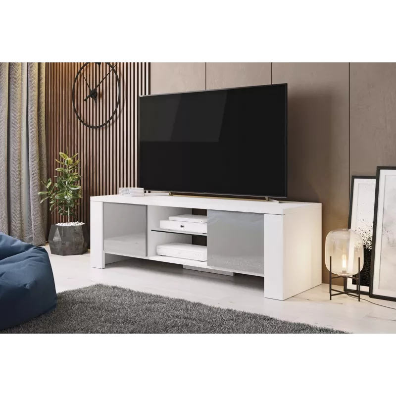 Soporte de TV Cama WEST 42/130/42 blanco/gris brillante