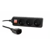 Protector de sobretensión Gembird EG-PSU3F-01 negro 3 tomas AC 230 V 0,6 m