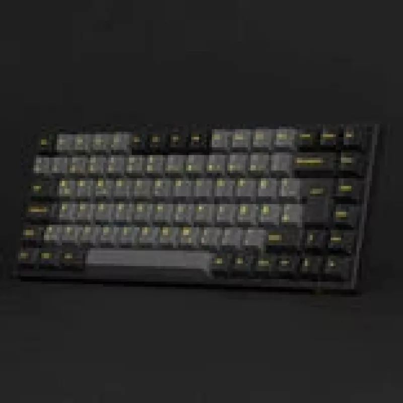 Teclado mecánico gaming AKKO Negro y Oro 3084B Plus, 84 teclas, interruptores Akko V3 Cream Yellow, iluminación RGB