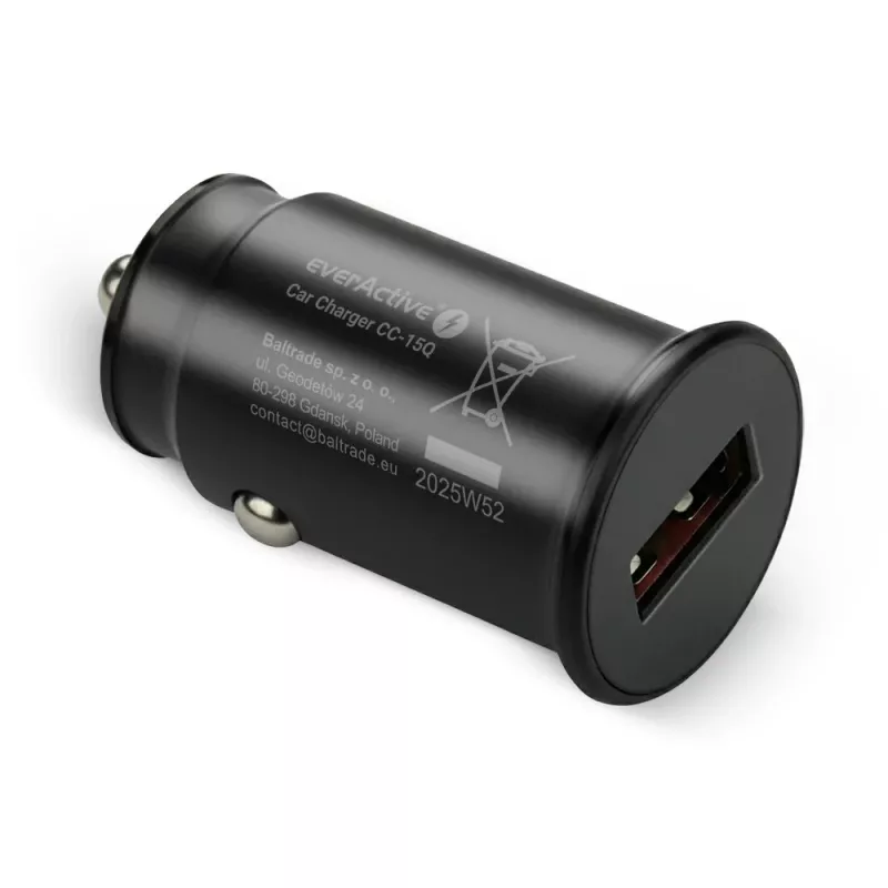 Cargador de coche everActive CC-15Q QC3.0 18W 1×USB