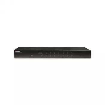Conmutador KVM Intellinet 8 puertos para rack, combo USB + PS/2, visualización en pantalla, cables incluidos (conector europeo de 2 pines)