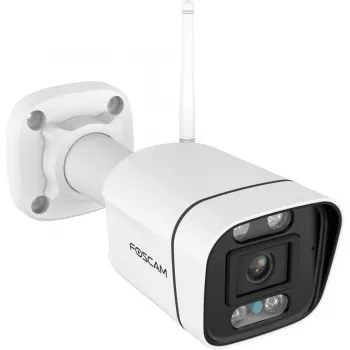 Cámara de vigilancia Wi-Fi Foscam V8P blanca 8MP (3840x2160), WLAN de doble banda, foco y sirena de alarma integrados (V8P-W)