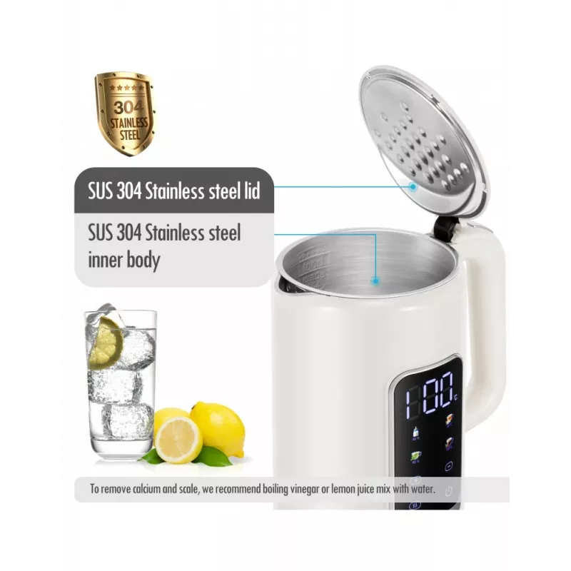 Hervidor Forme FKG-8217, inalámbrico, acero inoxidable, capacidad de 1,7 L