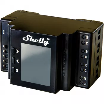 Módulo de relé para carril DIN Shelly 4 canales Pro 4PM Wi‑Fi, 4 canales, AC 110–240 V, medición de potencia y energía, montaje en carril DIN