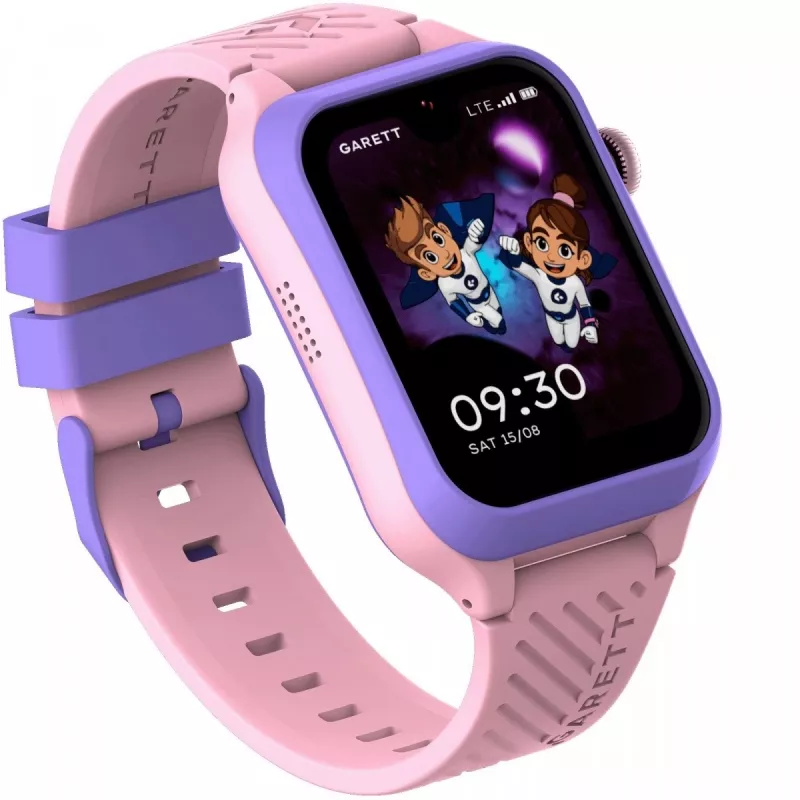 Smartwatch Garett Kids Essa 2 4G rosa — reloj infantil con GPS, 4G, función de llamada, SOS