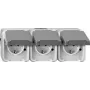 Toma de corriente merten MEG2391-8029 CEE 7/3, compatible con CEE 7/4, IP44, 250 V, 16 A, gris, 223×83×57 mm
