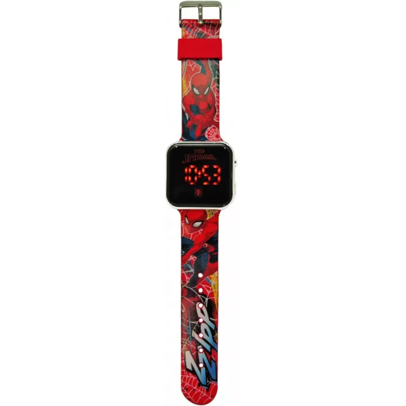 Reloj de pulsera LED con calendario Spiderman