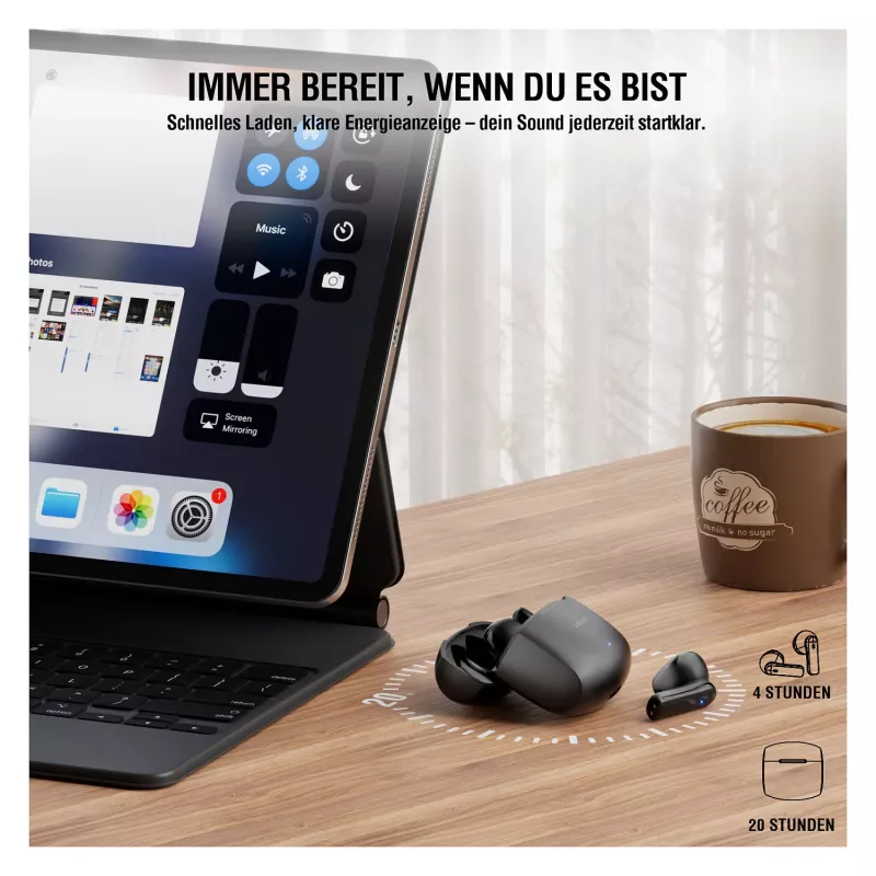 4smarts auricular inalámbrico SkyBuds Air negro (541722)