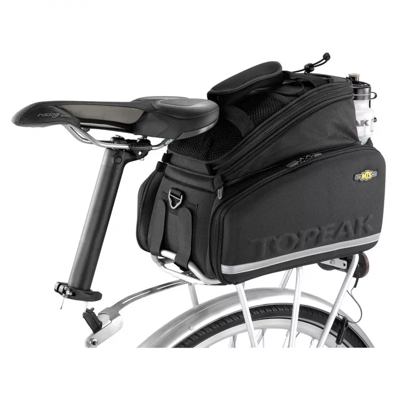 Bolsa de transporte de sillín TOPEAK MTS TrunkBag DXP — montaje en portabultos, extensible, compatible con alforjas