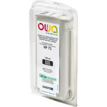 Armor OWA - 130 ml - foto negro - compatible - reacondicionado - cartucho de tinta (alternativa a: HP 72) - para HP DesignJet T1100, T1100ps, T1200,