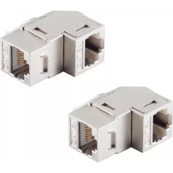 Conector macho RJ45 ShiverPeaks BS08-10004-2 CAT 6A en ángulo STP, pack de 2