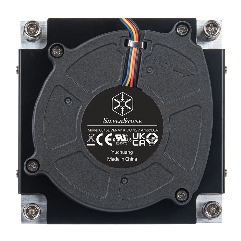 Disipador de CPU por aire SILVERSTONE SST-XE01-1700A — ventilador de 80 mm, 1000–5500 rpm, rodamiento de doble bola, negro