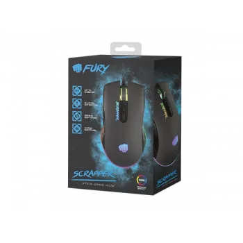 FURY Scrapper Ratón gaming ambidiestro USB Type-A óptico 6400 DPI