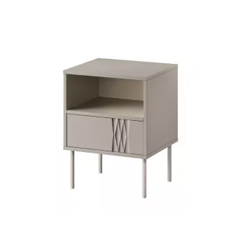 Set de mesitas de noche 2 uds. cama meble TRESSE 44×40×53 cm, cashmere mate, 1 cajón, marco de 16 mm