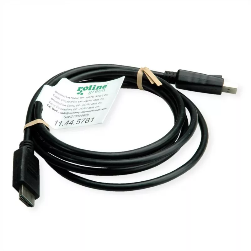 ROTRONIC-SECOMP Roline Green - Cable adaptador - DisplayPort macho con enclavamiento a HDMI macho
