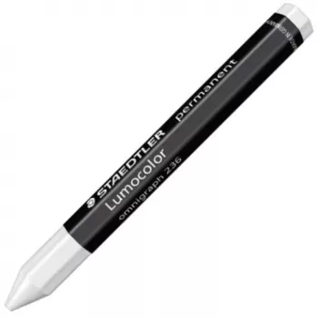 Tiza de marcado STAEDTLER Lumocolor permanent omnigraph, tiza universal blanca, resistente al agua, también para madera húmeda, - 12 unidades (236-0)