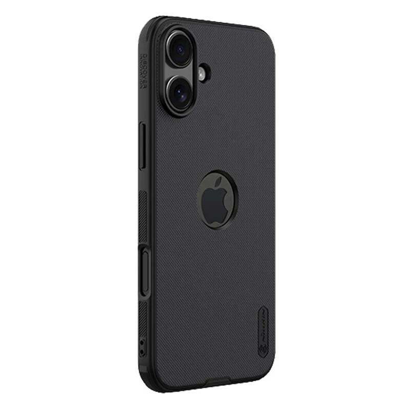 Funda protectora Nillkin para iPhone 16 Plus Super Frosted Pro — negra, carcasa rígida delgada