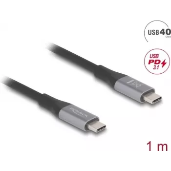 Cable USB DeLOCK 81191 USB4 Gen 2x2 1m USB-C negro gris