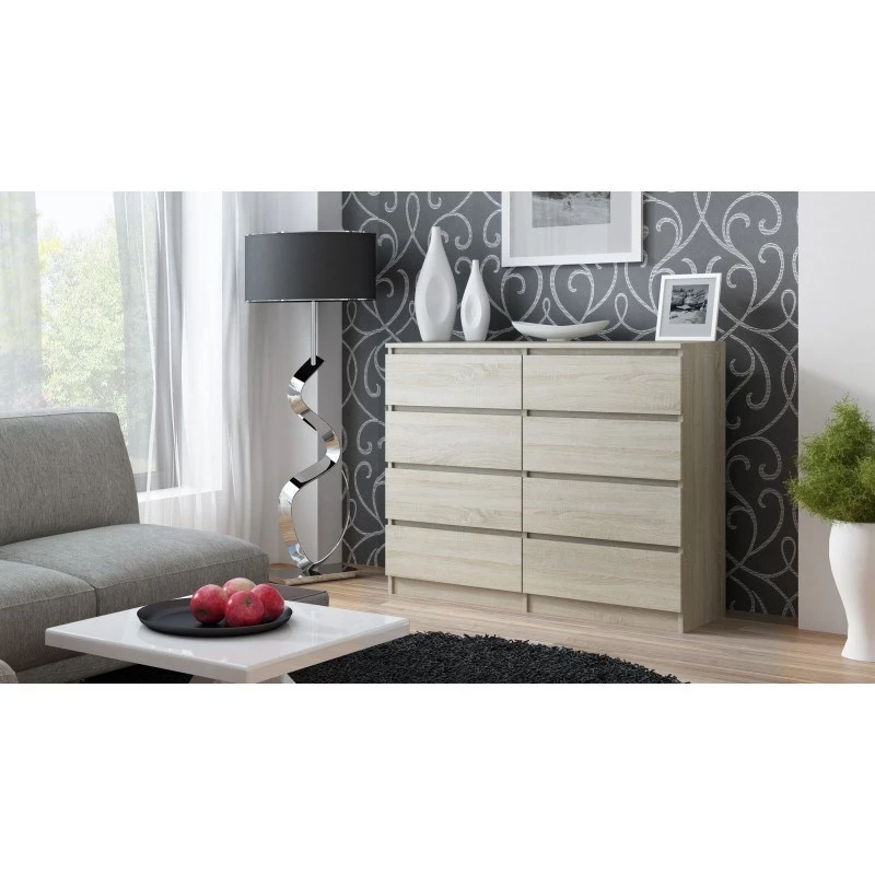 Cómoda top e shop Malwa M8 120 cm en roble Sonoma — cómoda grande