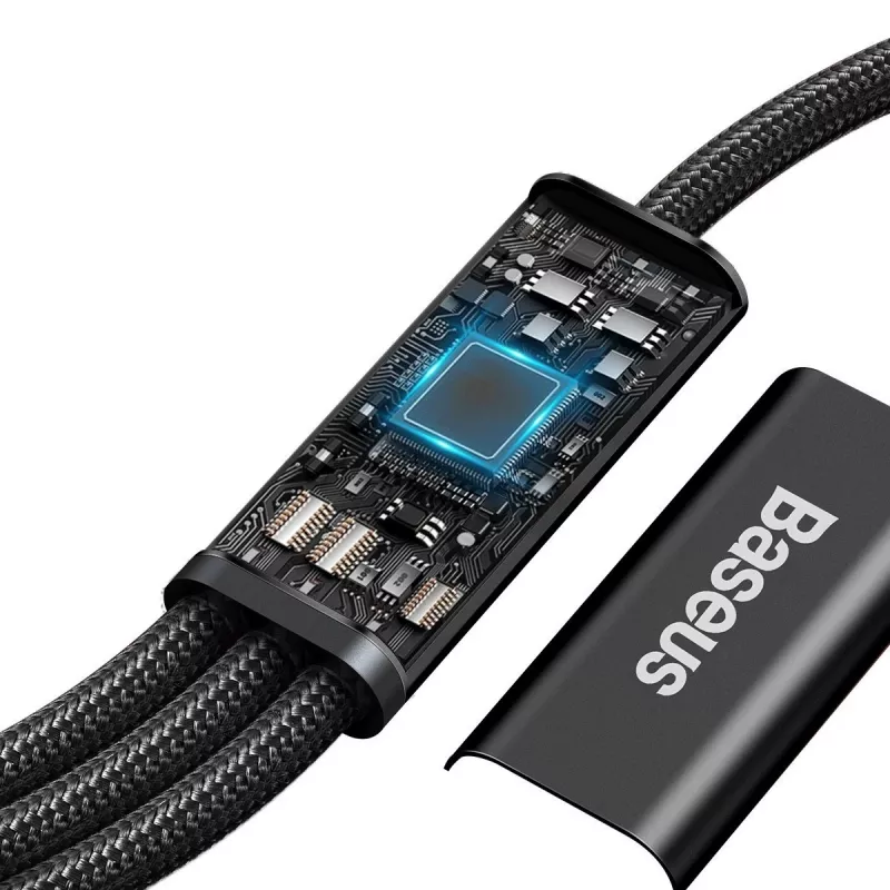 Cable USB Baseus Rapid 3 en 1 1,5 m USB-A USB-C/Micro USB-A/Lightning negro