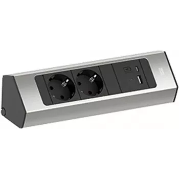 Regleta de enchufes Bachmann CASIA 2 con 2 tomas CEE7/3 y 1 USB A/C 22W